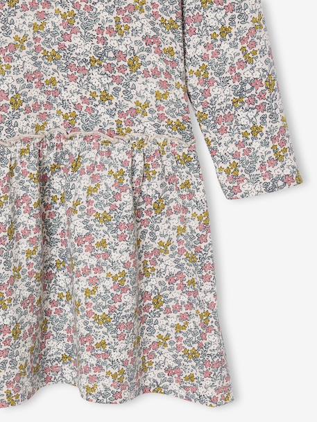 Long Sleeve Printed Dress for Girls rose+sand beige - vertbaudet enfant 