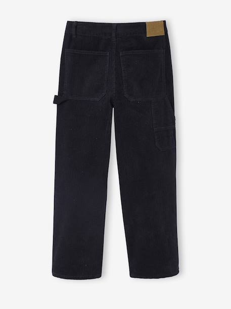 Pantalon battle garçon en velours anthracite - vertbaudet enfant 
