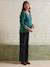 Fancy Fuzzy Knit V-Neck Jumper for Maternity English green+pomegranate - vertbaudet enfant 
