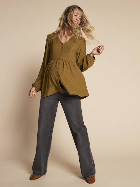 Tee-shirt blouse grossesse noir+olive - vertbaudet enfant 