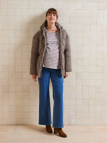 Quilted maternity and post-maternity evolving jacket coat taupe - vertbaudet enfant 