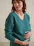 Fancy Fuzzy Knit V-Neck Jumper for Maternity English green+pomegranate - vertbaudet enfant 