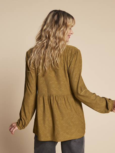 Tee-shirt blouse grossesse noir+olive - vertbaudet enfant 