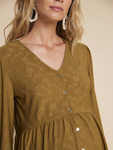 Tee-shirt blouse grossesse noir+olive - vertbaudet enfant 