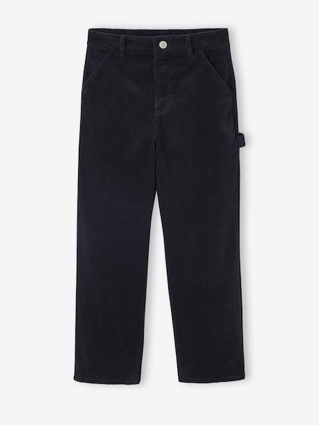 Pantalon battle garçon en velours anthracite - vertbaudet enfant 