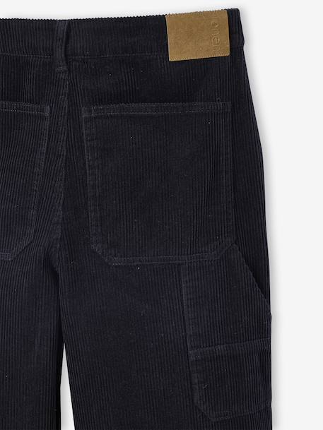 Pantalon battle garçon en velours anthracite - vertbaudet enfant 