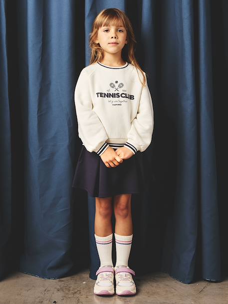 Tennis Club Motif Sweatshirt for Girls ecru - vertbaudet enfant 