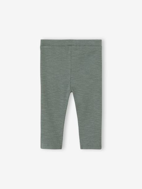 Legging bébé en maille côtelée rose pâle+rose poudré+vert - vertbaudet enfant 