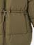 Long Hooded Padded Jacket for Girls khaki+old rose - vertbaudet enfant 