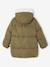 Long Hooded Padded Jacket for Girls khaki+old rose - vertbaudet enfant 