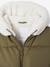 Long Hooded Padded Jacket for Girls khaki+old rose - vertbaudet enfant 