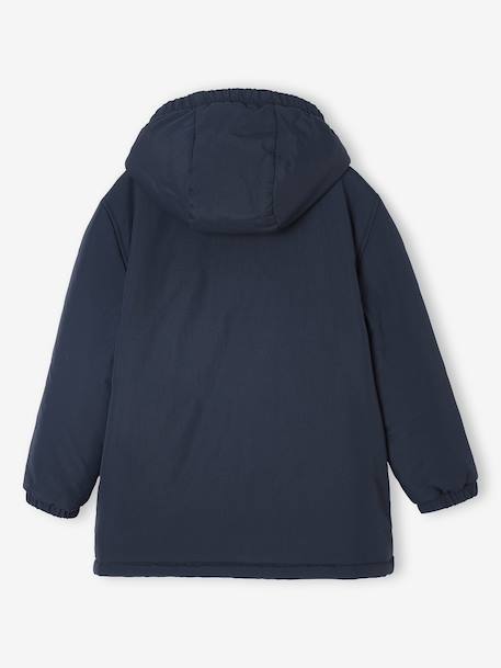 Hooded Sherpa-Lined Parka for Boys black+khaki - vertbaudet enfant 