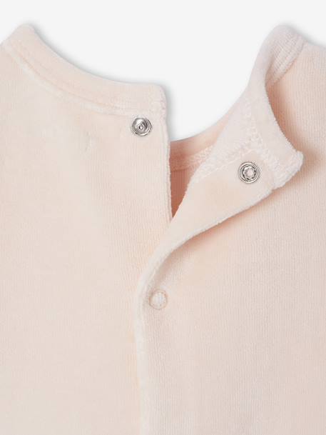 Pack of 2 Velour Sleepsuits for Newborns pale pink - vertbaudet enfant 