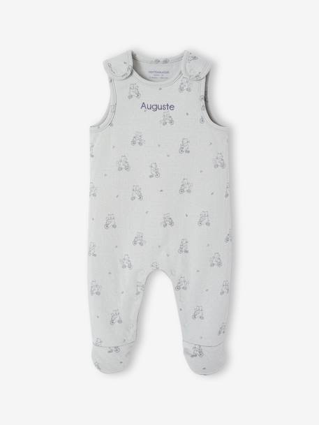 3-Piece Set for Newborns: Jumpsuit + Bodysuit + Comforter aqua green+rose - vertbaudet enfant 