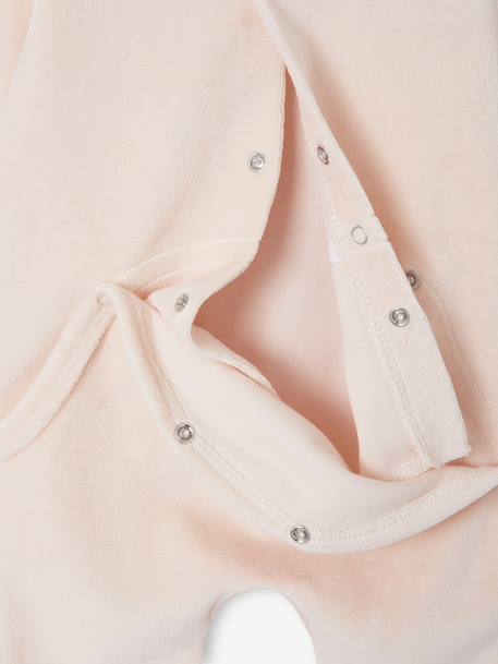 Pack of 2 Velour Sleepsuits for Newborns pale pink - vertbaudet enfant 