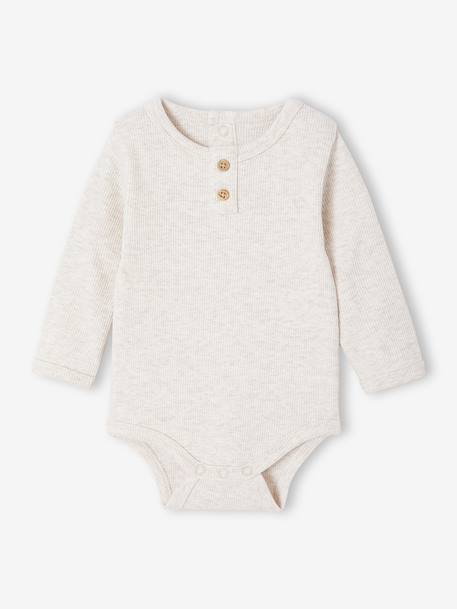Lot de 2 Bodies naissance col officier et col tunisien beige chiné - vertbaudet enfant 