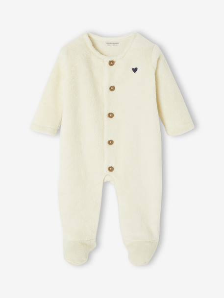Onesie with Animal or Heart Print for Newborns chocolate+ecru - vertbaudet enfant 