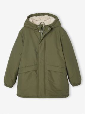 -Parka garçon à capuche doublure sherpa 