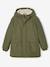 Parka garçon à capuche doublure sherpa kaki+noir - vertbaudet enfant 