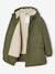 Hooded Sherpa-Lined Parka for Boys black+khaki - vertbaudet enfant 