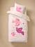 Parure housse de couette + taie d'oreiller enfant réversible BIRDY, avec coton recyclé rose poudré - vertbaudet enfant 