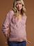 Front/Back Jumper Fancy Knit in Alpaca by ENVIE DE FRAISE crystal blue+raspberry pink - vertbaudet enfant 