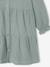 Robe fille en gaze de coton imprimée pois irisés prune+vert sapin+vert sauge - vertbaudet enfant 