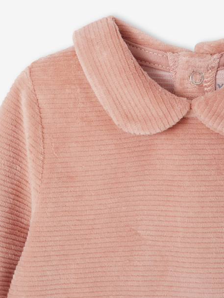 Pack of 2 Velour Sleepsuits for Newborns pale pink - vertbaudet enfant 