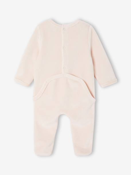 Pack of 2 Velour Sleepsuits for Newborns pale pink - vertbaudet enfant 