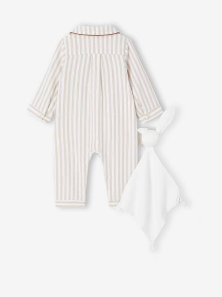 Pyjama bébé en flanelle + doudou coffret cadeau naissance beige - vertbaudet enfant 