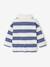 T-shirt polo bébé rayé manches longues bleu grisé+cacao - vertbaudet enfant 