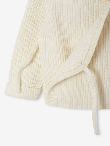 Ensemble bébé 4 pièces en tricot gilet + pantalon + chaussons + body coffret cadeau naissance écru - vertbaudet enfant 
