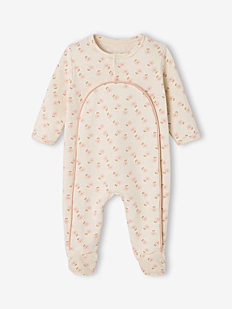 Fleece Sleepsuit for Newborns ecru - vertbaudet enfant 