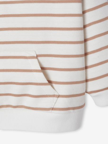 Sweat naissance en molleton rayé avec ouverture aux épaules écru - vertbaudet enfant 
