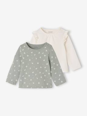 Pack of 2 long-sleeved Basics baby t-shirts  - vertbaudet enfant