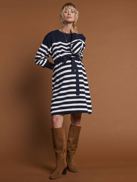 Robe marinière en tricot grossesse marine - vertbaudet enfant 