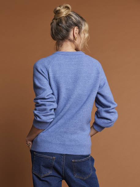 Pull fantaisie grossesse et allaitement bleu chambray - vertbaudet enfant 