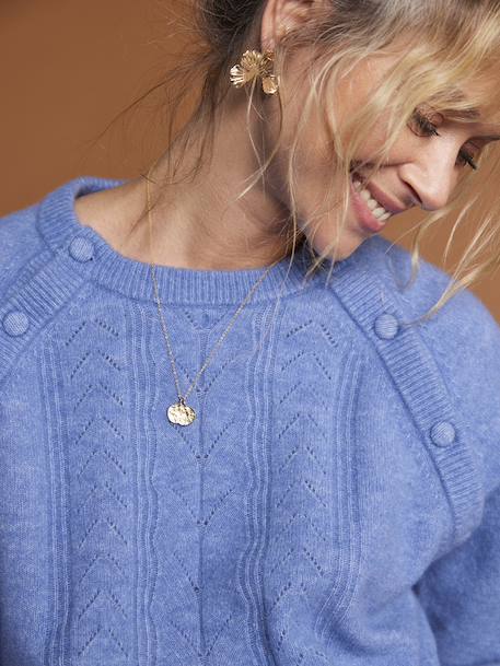 Pull fantaisie grossesse et allaitement bleu chambray - vertbaudet enfant 