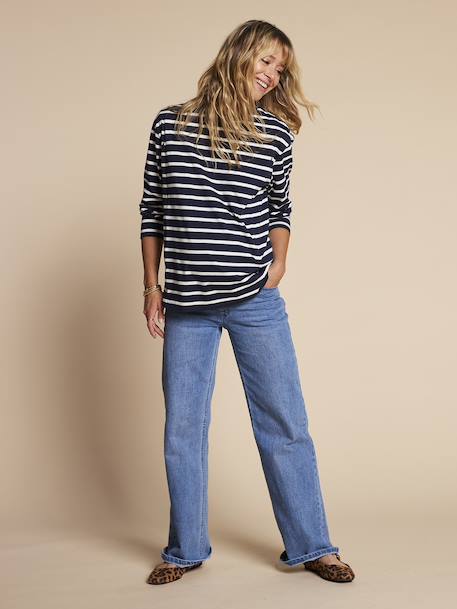 Customisable Striped Top for Maternity & Nursing, ENVIE DE FRAISE navy blue - vertbaudet enfant 