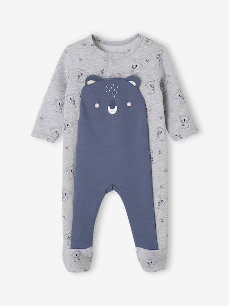 Koala Sleepsuit in Fleece, for Newborns marl grey - vertbaudet enfant 