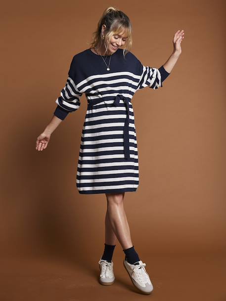 Robe marinière en tricot grossesse marine - vertbaudet enfant 