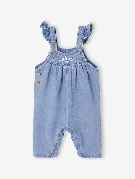 2-Piece Set for Newborns: Denim Dungarees + Bodysuit stone - vertbaudet enfant 