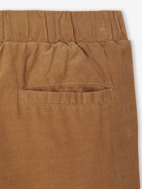 Corduroy Trousers with Adjustable Elasticated Waist for Boys pecan nut - vertbaudet enfant 