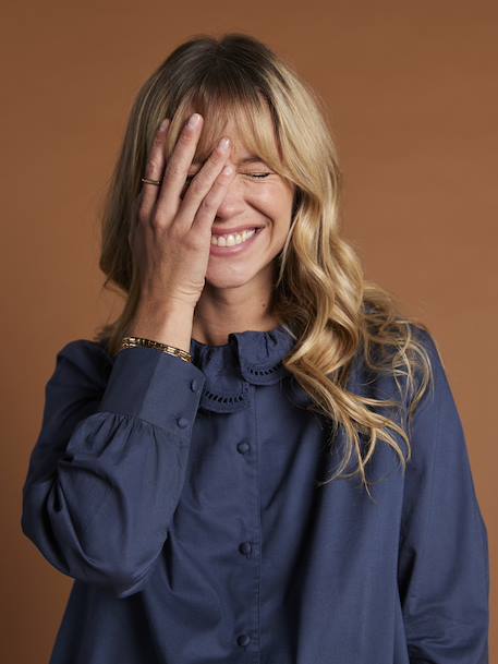 Ruffled Blouse, Maternity & Nursing, ENVIE DE FRAISE night blue - vertbaudet enfant 