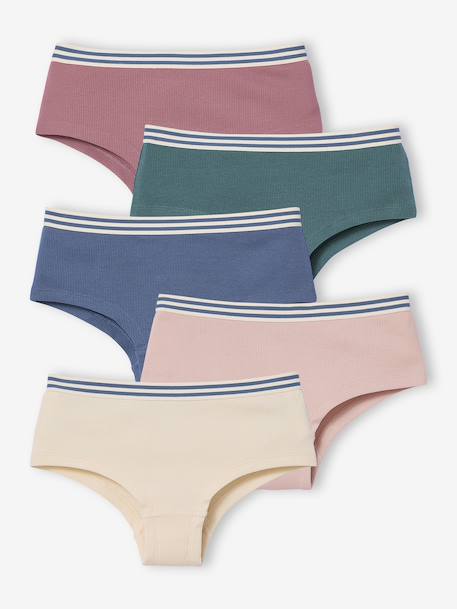 Pack of 5 plain girl's JONEN shorties ecru - vertbaudet enfant 