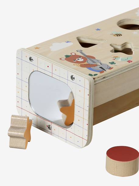 2-in-1 Shape Sorter in FSC® Wood, THE HAPPY ANIMALS yellow - vertbaudet enfant 