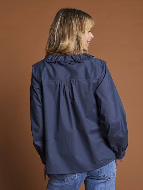 Ruffled Blouse, Maternity & Nursing, ENVIE DE FRAISE night blue - vertbaudet enfant 