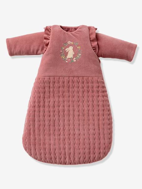Baby sleeping bag with detachable long sleeves, ENCHANTED RABBIT old rose - vertbaudet enfant 