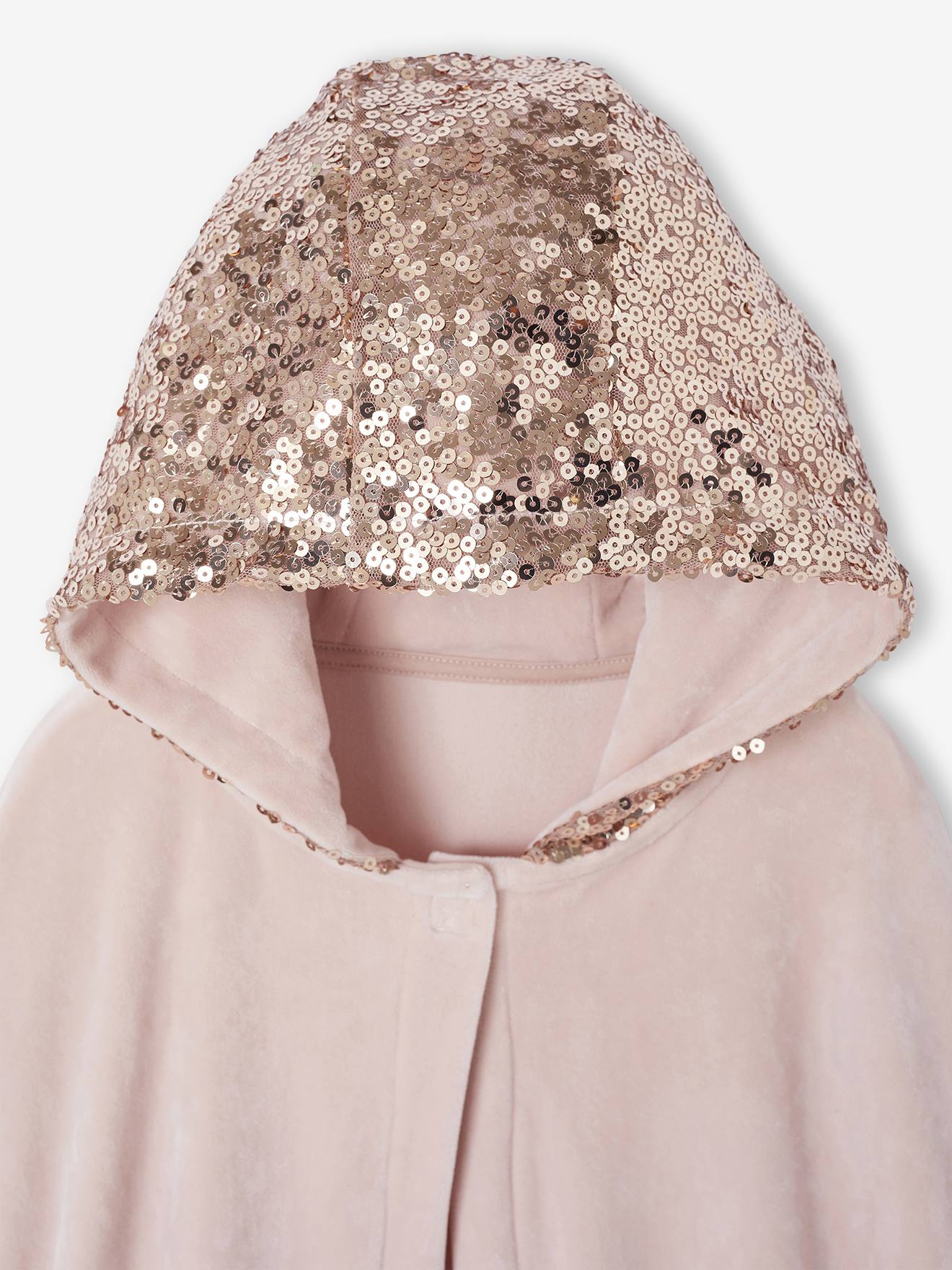 Pyjama Fille Vertbaudet Avec Cape à Sequins - Jersey Doux - Col Volanté - Manches Longues - 100% Polyester