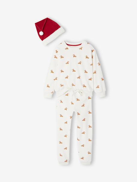 Ensemble enfant noël pyjama mixte bonnet capsule fratrie écru - vertbaudet enfant 